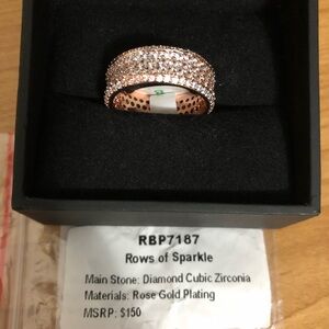 RBP 7187 Bomb Party Rows of Sparkle Diamond Cubic Zirconia Ring(Size 8)